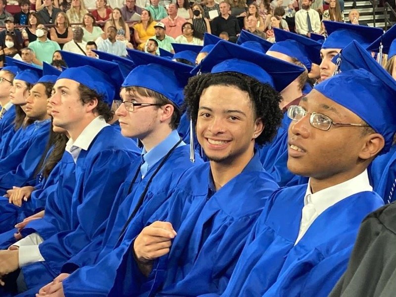 Seniors from Grandview High School sit at their graduation ceremony in late May. Grandview sits in the east Centennial area.